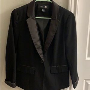Black satin blazer